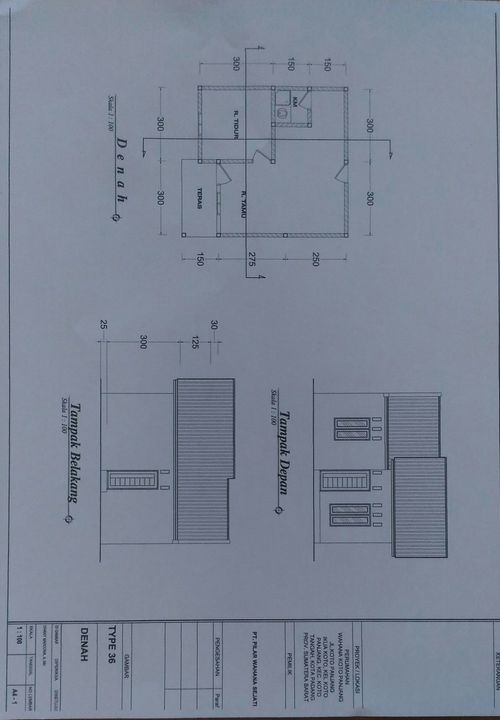 foto denah rumah tipe 36 perumahan WAHANA KOTO PANJANG