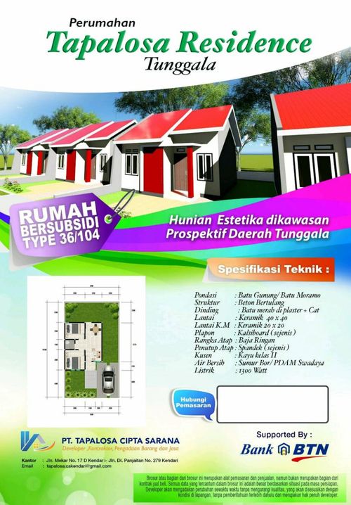 foto denah rumah tipe 36 perumahan TAPALOSA RESIDENCE