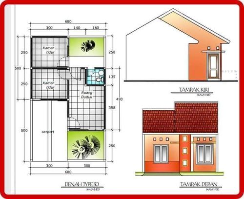 foto denah rumah tipe Komersil 30 perumahan Puri Kabuh Asri