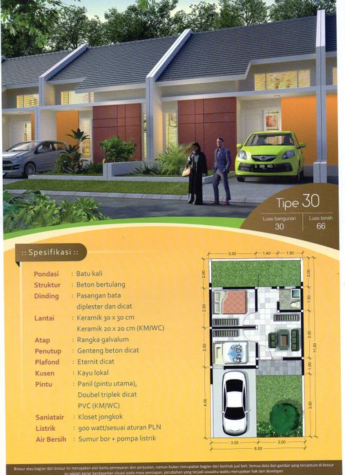 foto denah rumah tipe 30 perumahan GRAND BATANKRAJAN PERMAI TAHAP 2