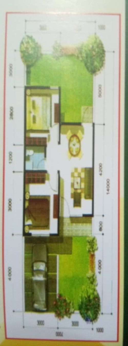foto denah rumah tipe 36 perumahan PURI HINAI MEDITERANIA