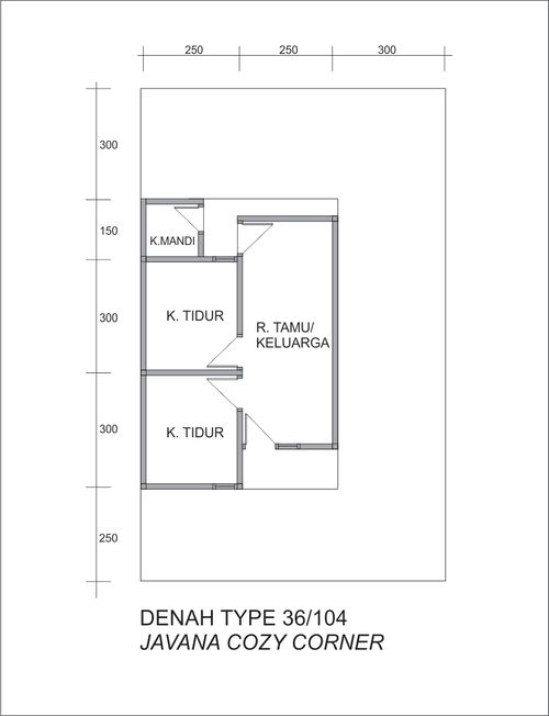 foto denah rumah tipe 36 perumahan JAVANA COZY CORNER
