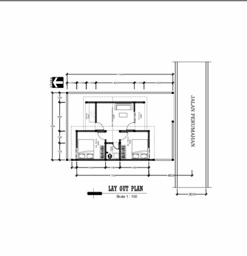 foto denah rumah tipe 36/77 perumahan Melaya Residence 