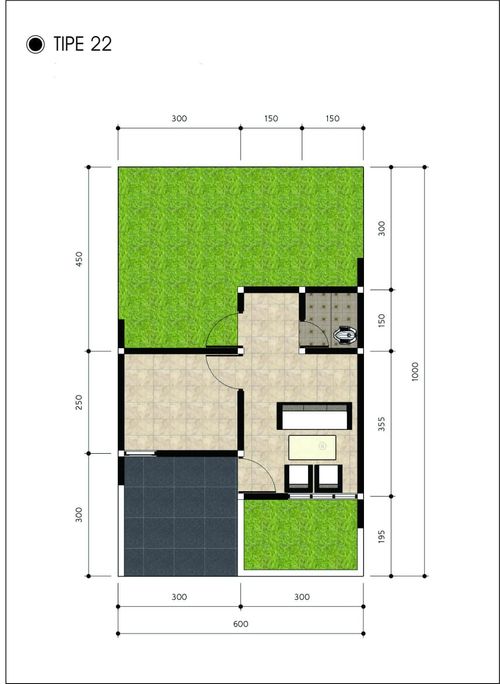 foto denah rumah tipe 22/60 perumahan New Citra Harmoni 