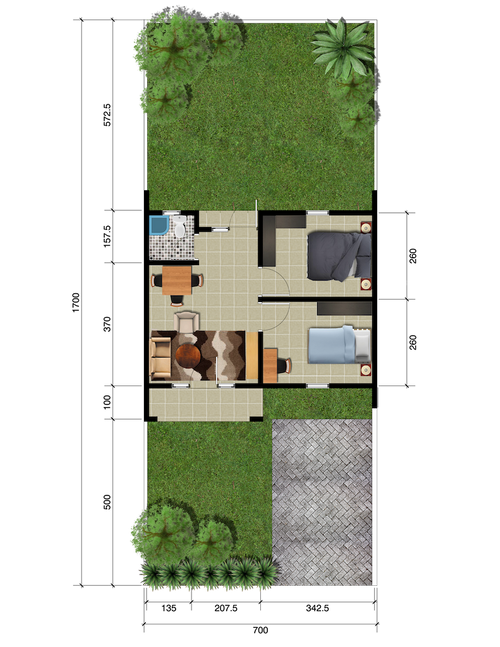 foto denah rumah tipe RST.FLAMBOYAN perumahan Pesawaran Residence