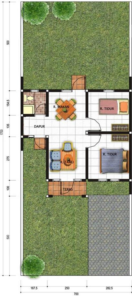 foto denah rumah tipe RS.CENDANA perumahan Pesawaran Residence