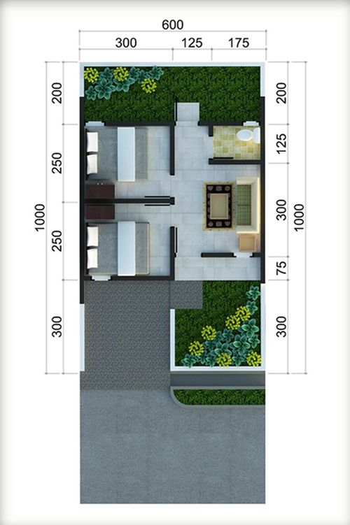 foto denah rumah tipe 30/60 perumahan PUSAKA BUMI PARUNGKUDA