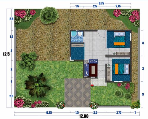 foto denah rumah tipe 36 perumahan Permata Bamega