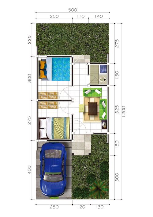 foto denah rumah tipe 27 perumahan Grand Puri Bunga Nirwana