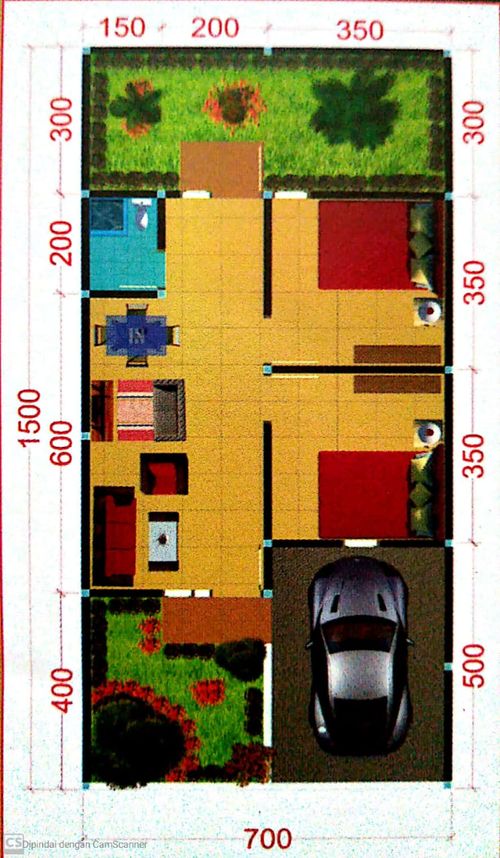 foto denah rumah tipe 55 perumahan SAMBIREJO PARK
