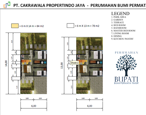 foto denah rumah tipe 36/78 perumahan BUMI PERMATA TIMUR