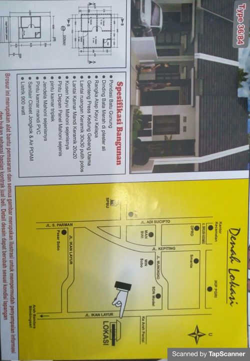 foto denah rumah tipe FLPP MBR perumahan PERUMAHAN TAMAN PURING ASRI 2