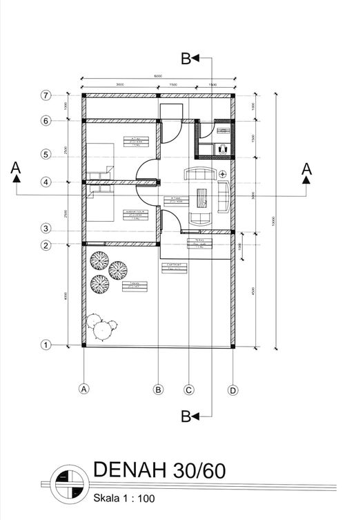 foto denah rumah tipe 27/60 perumahan cakra residence