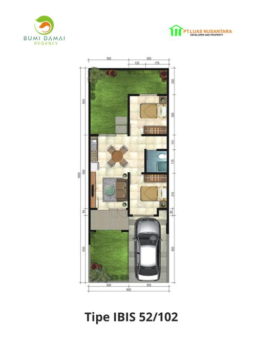 foto denah rumah tipe Mahameru Ibis 52 perumahan BUMI DAMAI REGENCY