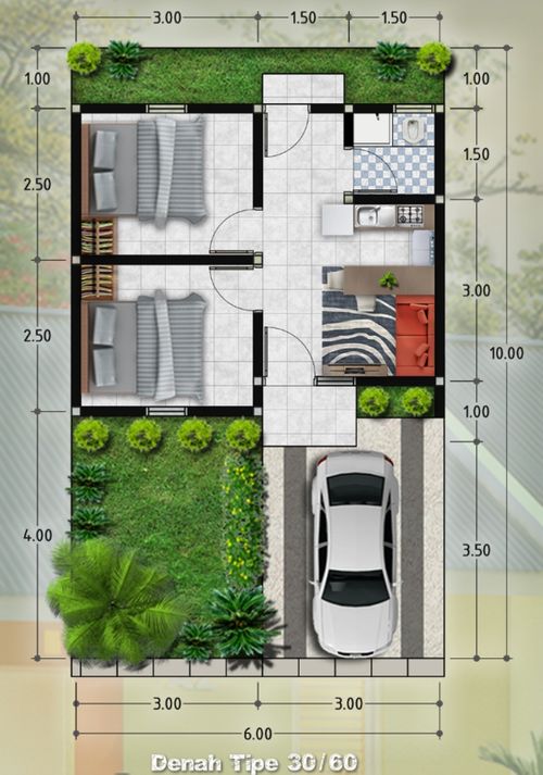 foto denah rumah tipe TULIP perumahan TULIP RESIDENCE