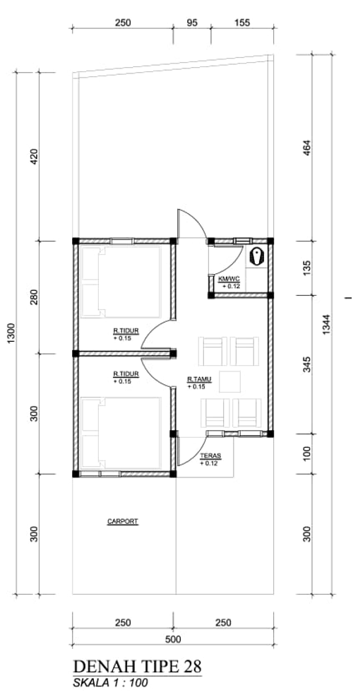 foto denah rumah tipe 28/65 perumahan BMW GAYATRI 2