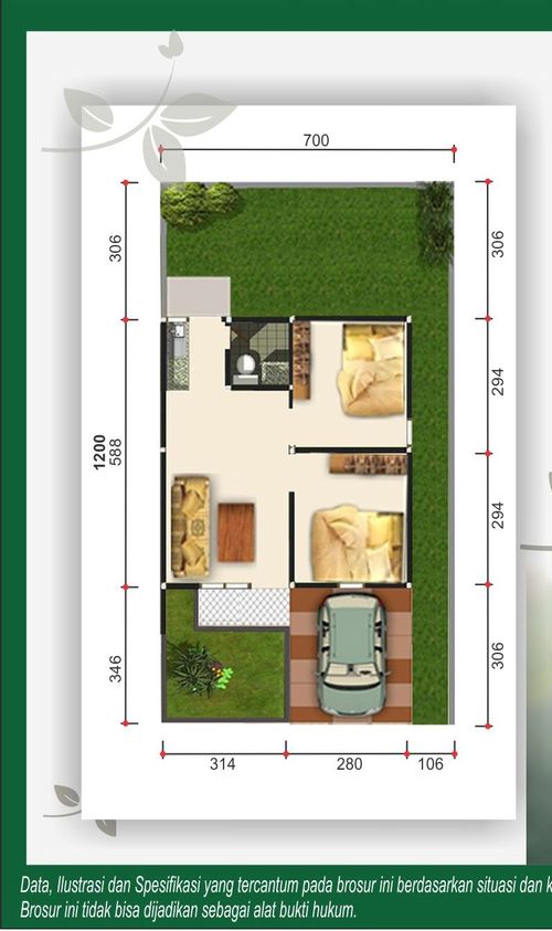 foto denah rumah tipe 36 (Subsidi) perumahan PERMATA REGENCY