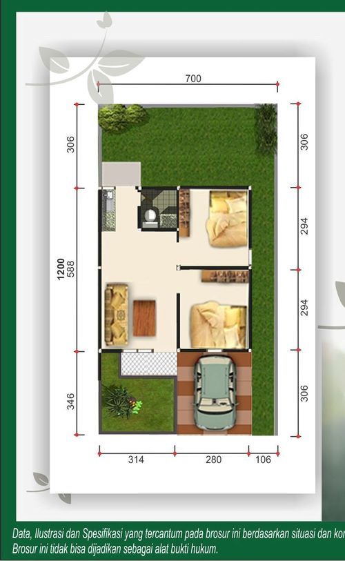 foto denah rumah tipe 36 (Komersil) perumahan PERMATA REGENCY
