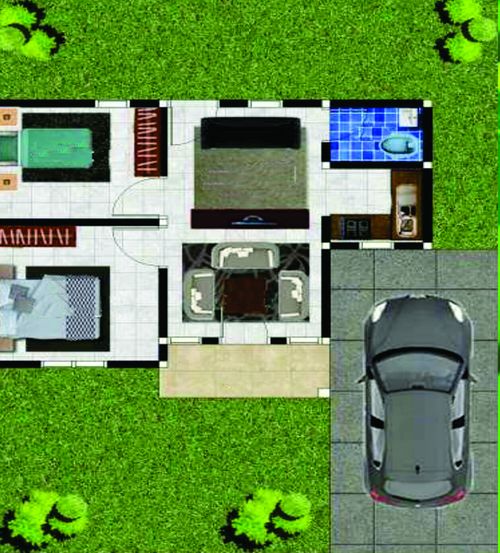 foto denah rumah tipe 36 perumahan PRIMADONA PERMATA HIJAU TAHAP 2