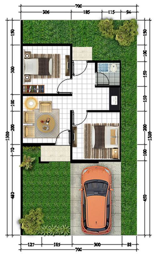 foto denah rumah tipe 36 perumahan CENTER POINT