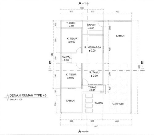 foto denah rumah tipe 45 perumahan Nawaripi Permai. 2