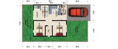 foto denah rumah tipe 36 perumahan Mutiara Landbouw  Village 