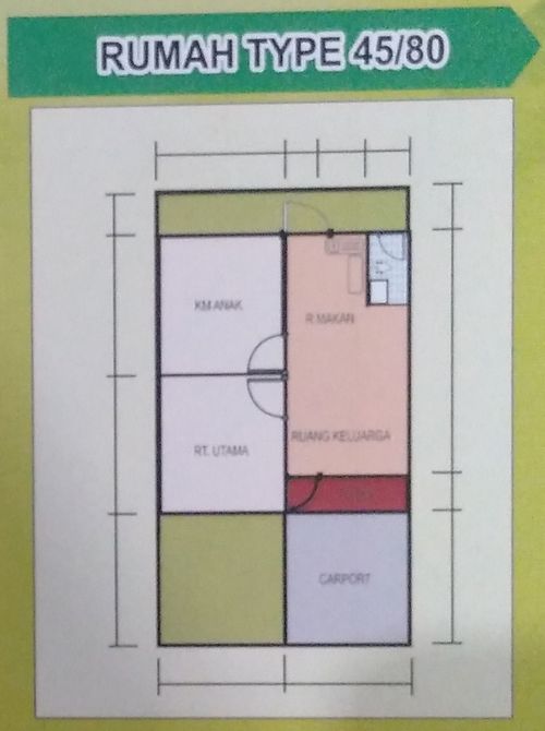 foto denah rumah tipe 45 perumahan BUKIT BHAYANGKARA ASRI
