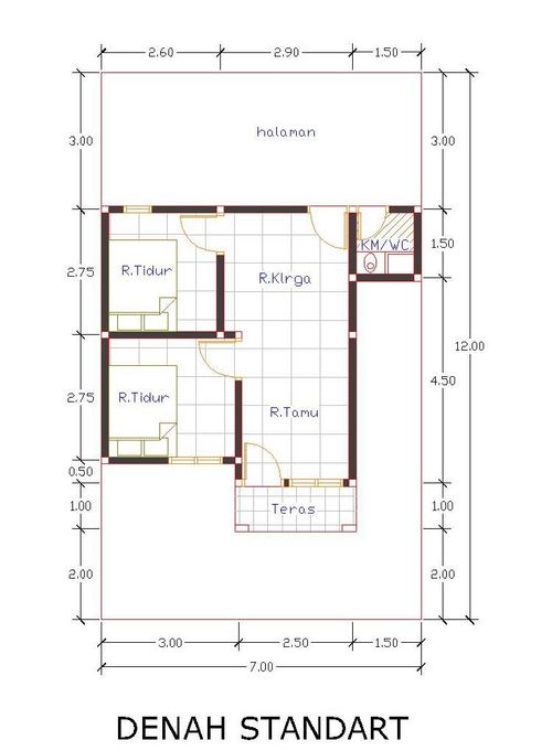 foto denah rumah tipe STANDART 36/72++ perumahan PERUMAHAN VILLA BUKIT MAS