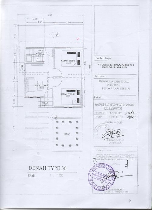 foto denah rumah tipe 36/91 perumahan GRIYA KETAPING TAHAP 3