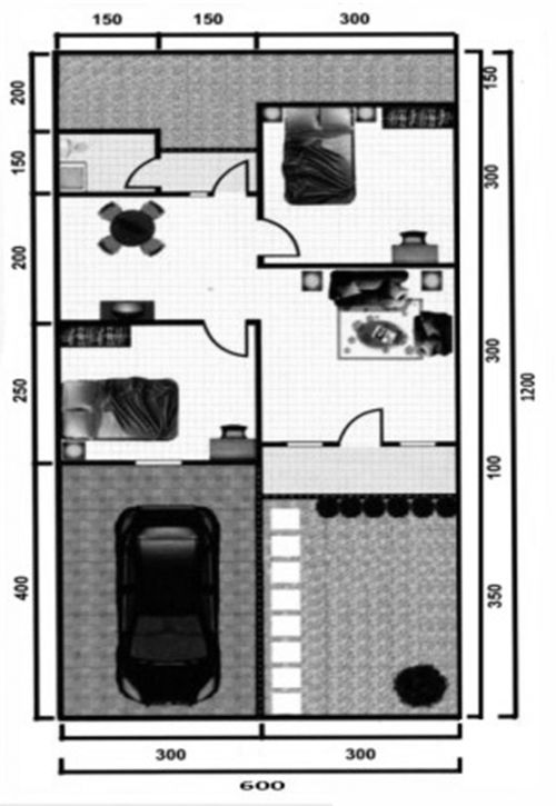 foto denah rumah tipe 36 perumahan Griya Saka