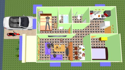 foto denah rumah tipe 54 perumahan PERMATA SIBORNA JAYA