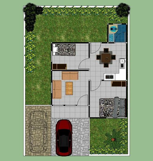 foto denah rumah tipe 36 perumahan Grand Banjar Asri