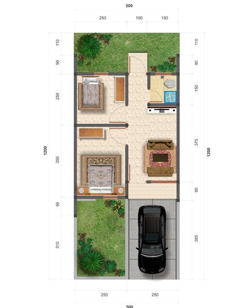 foto denah rumah tipe DAHLIA perumahan BUKIT CILEGON ASRI
