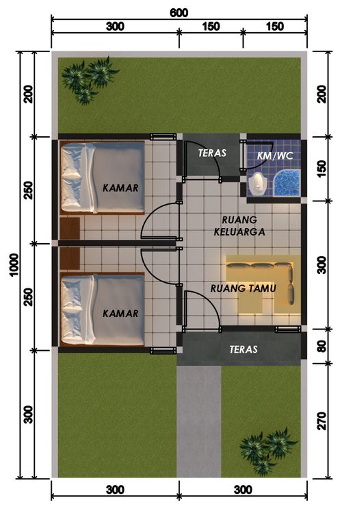 foto denah rumah tipe Zafir 2019 perumahan Pondok Laguna Indah