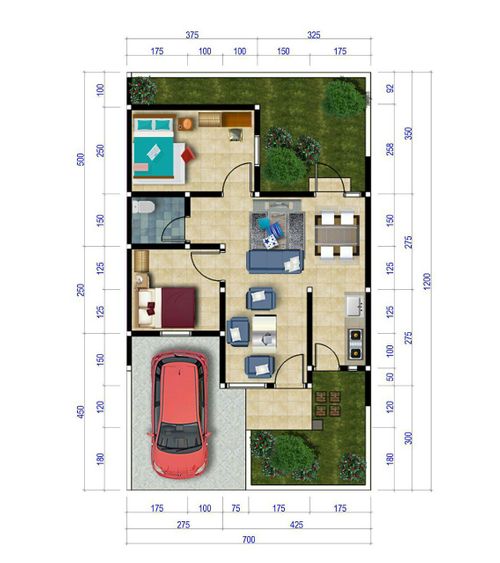 foto denah rumah tipe T-45 perumahan Kampoeng Hijrah Residence