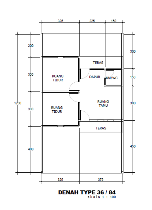 foto denah rumah tipe 36 perumahan d'burly