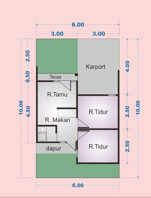 foto denah rumah tipe 30/60 perumahan VILLA LAVENDER REGENCY