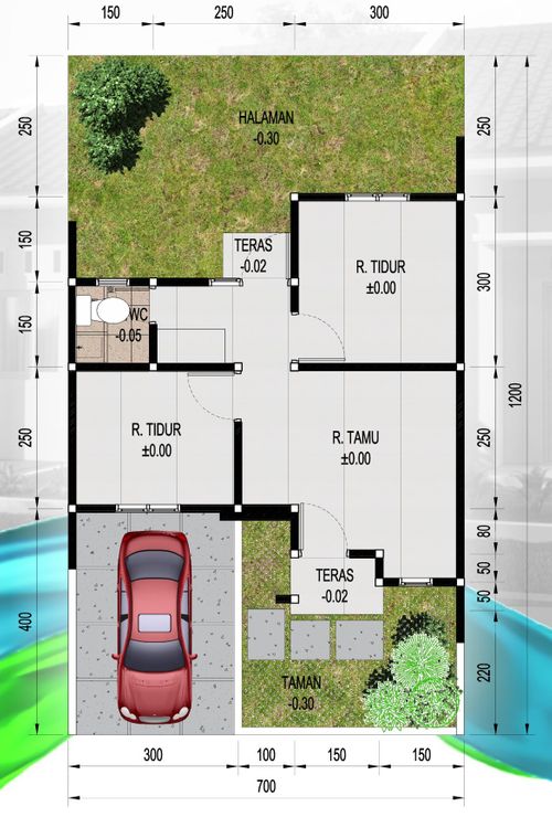 foto denah rumah tipe RS 36/84 perumahan Jeruksawit Permai 159 Unit