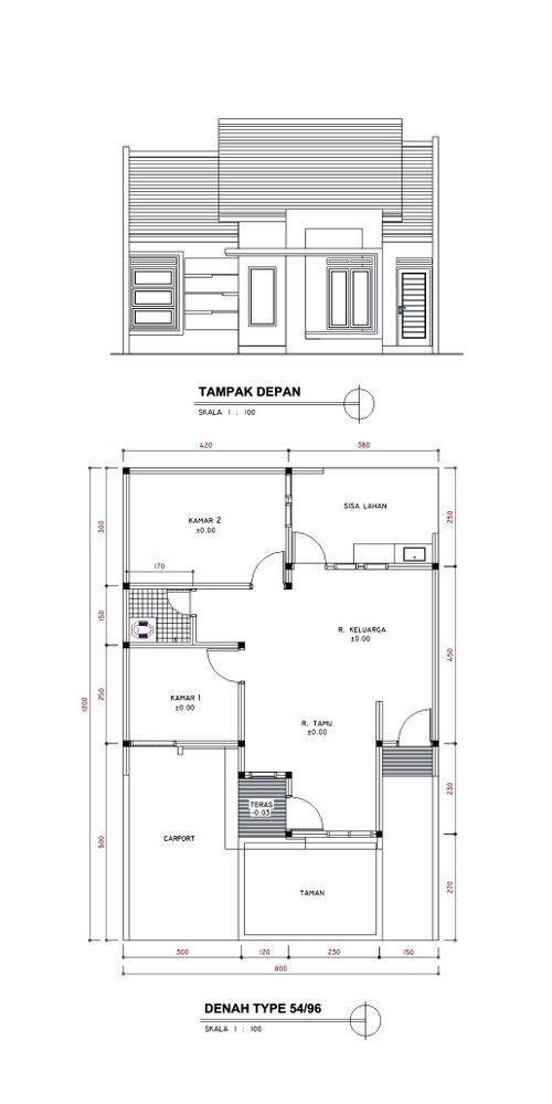 foto denah rumah tipe 54 perumahan PELANGI RESIDENCE