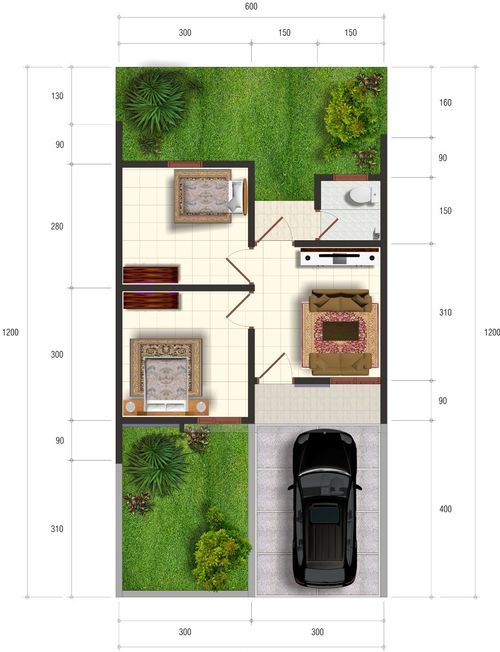 foto denah rumah tipe KOMERSIL perumahan BUKIT CILEGON ASRI
