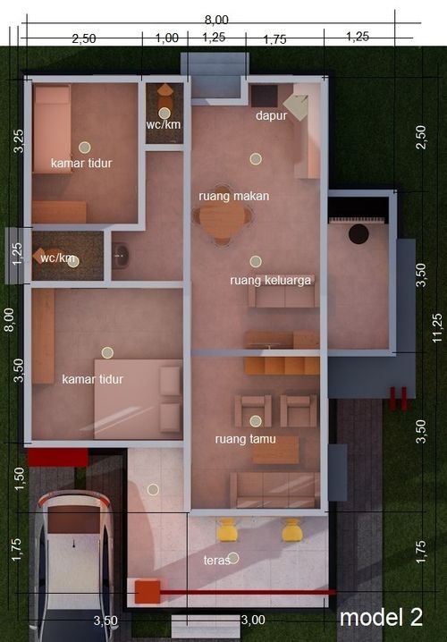 foto denah rumah tipe 70 perumahan Graha Mandiri Permai