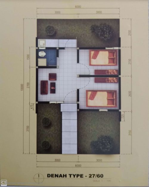 foto denah rumah tipe subisidi perumahan MUTIARA CITRA RESIDENCE