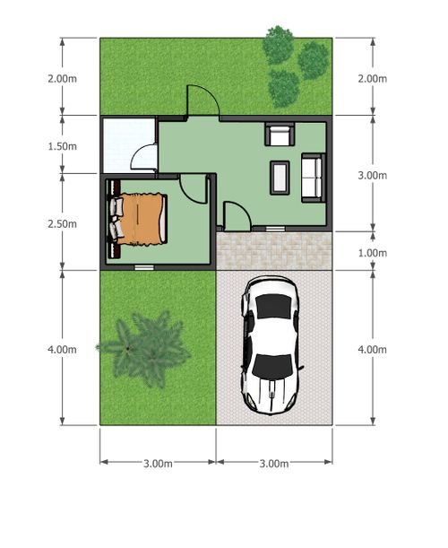 foto denah rumah tipe 24/60 perumahan Tirta Nirwana