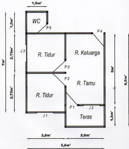 foto denah rumah tipe 36 perumahan GRIYA PASIR PANJANG PERMAI