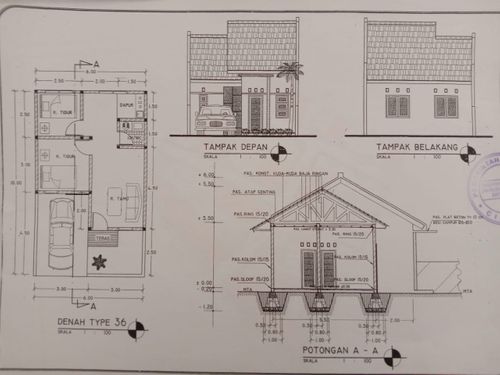 foto denah rumah tipe 36/60 perumahan RATU RESIDENCE