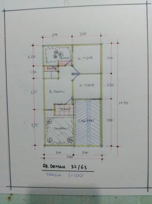 foto denah rumah tipe 32/63 perumahan Perumahan Bangun Rejo Indah