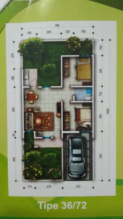 foto denah rumah tipe 36 perumahan SUKOWONO RESIDENCE