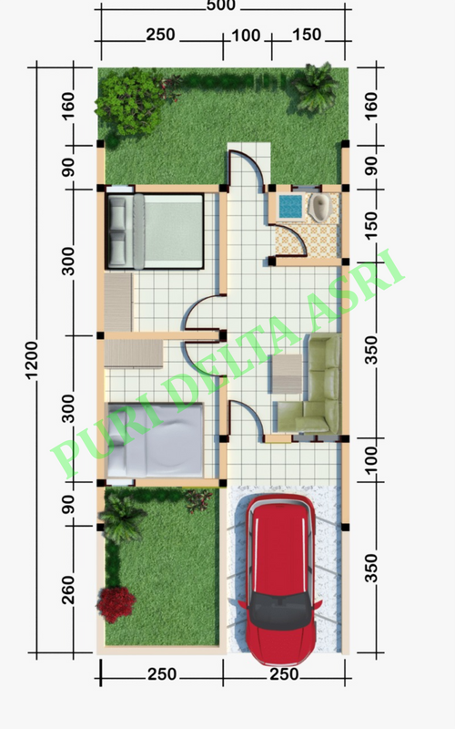 foto denah rumah tipe 36/72 perumahan Puri Delta Asri 8