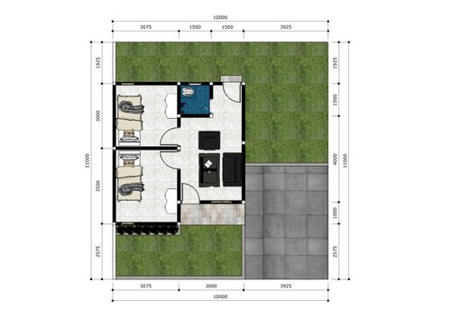 foto denah rumah tipe 36 Tunggal perumahan Griya Anggrek Asri 2