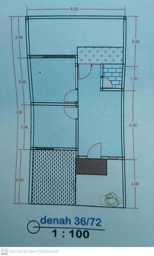 foto denah rumah tipe 36/72 perumahan BABANA PERMAI